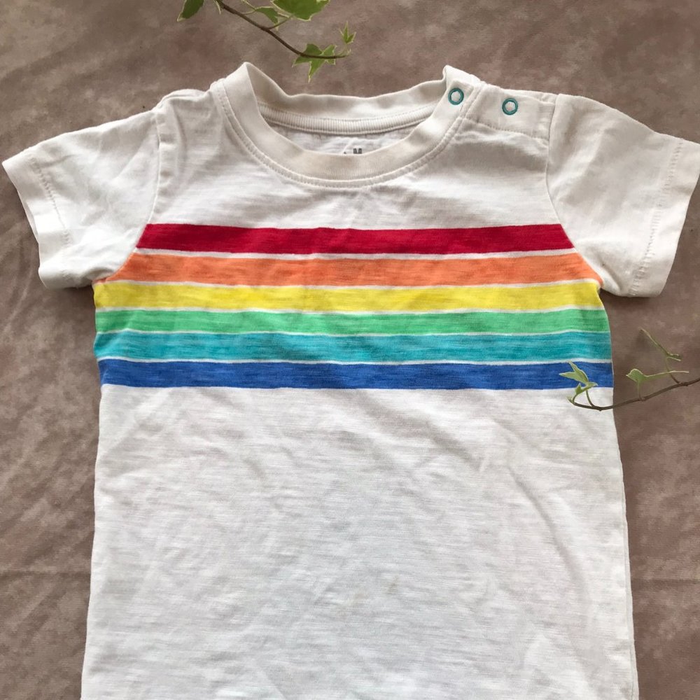 🌈 Primary Rainbow Stripe Tee 18-24M